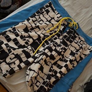 Vintage Nasty Pig Black/white / blue boardshorts